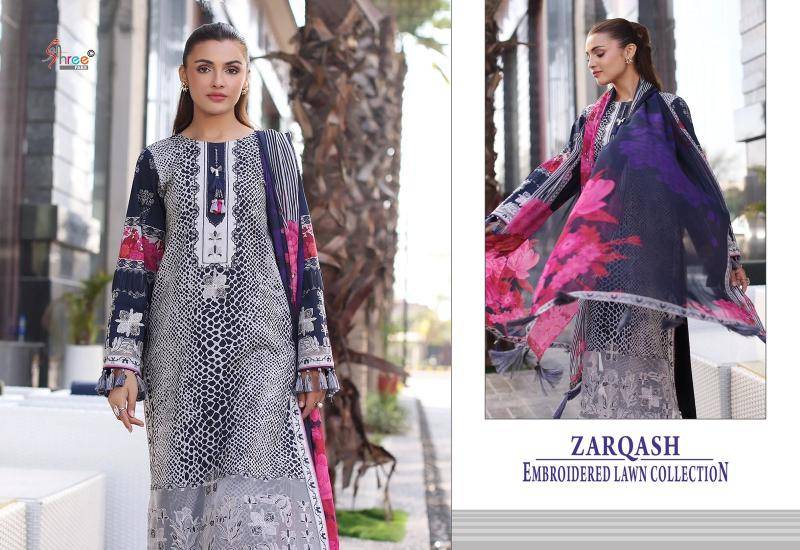 Shree fabs zarqash embrodered lawn Salwar Kameez manufacturers in Ahmedabad